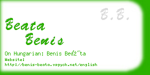 beata benis business card